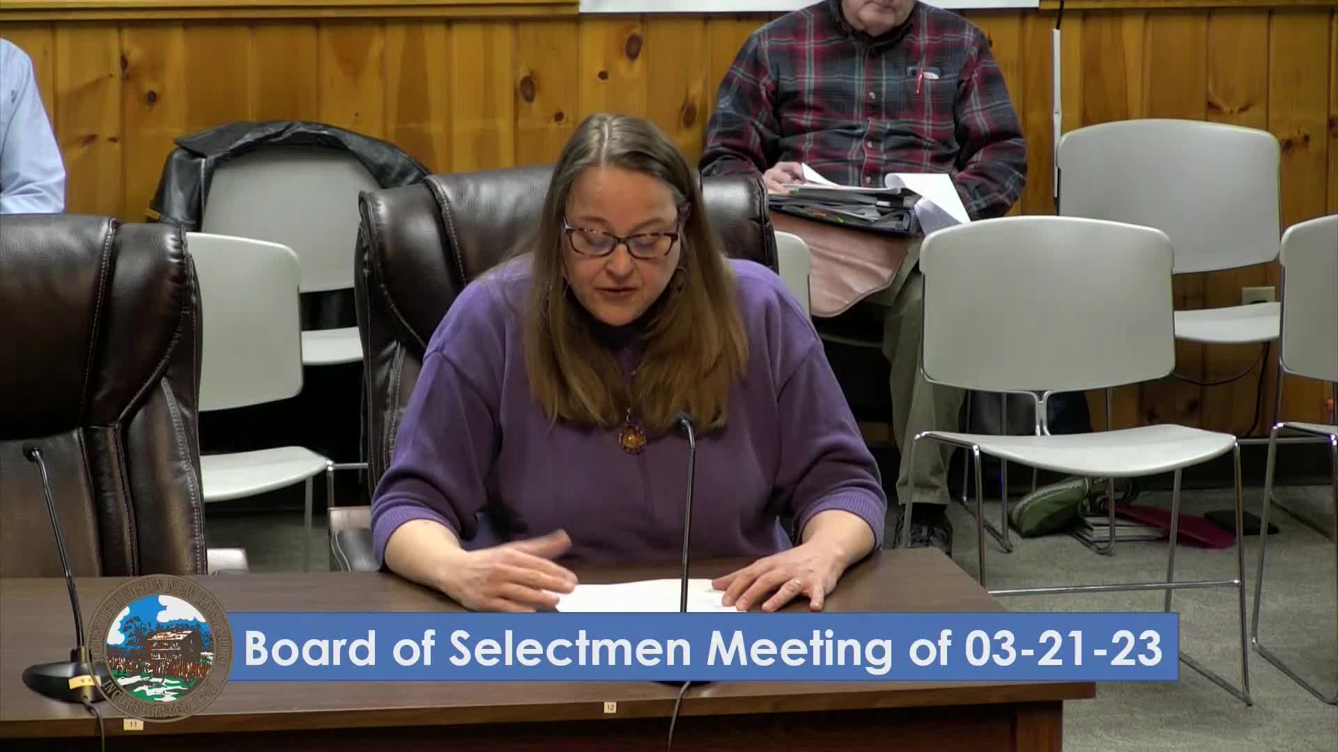 Thumbnail image for Hudson Board of Selectmen Meeting of 03-21-23